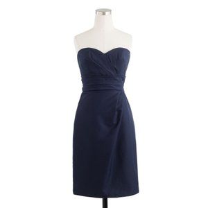 J Crew Navy Raquel Strapless Dress 8P